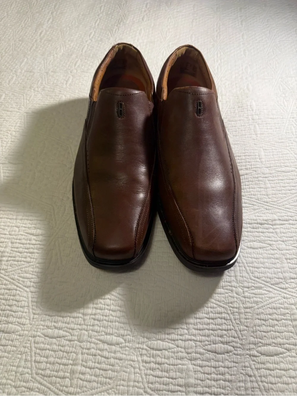 Clarks Men's Brown Leather Slip-On Dress Shoes